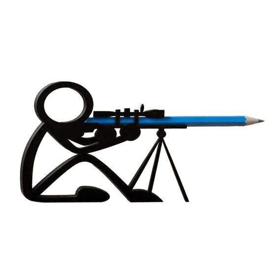 Напечатанный на 3D-принтере держатель для карандашей, черный стенд для демонстрации ручек в виде человечка, органайзер для карандашей «Воин-человечек» для дома, офиса, настольный аксессуар