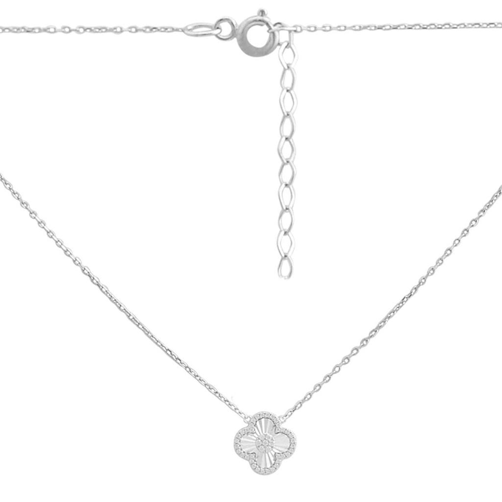 Silver Necklace with Cubic Zirconia, Item Weight 4.15 G (2182658)