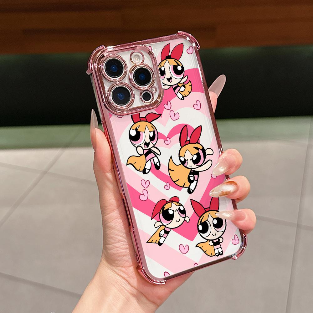 Cool Girl P-Powerpuffs Phone Case for Samsung Galaxy A57 A56 A55 A54 A53 A52 A37 A36 A16 A06 4G 5G Anti-drop Transparent Cover