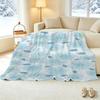 Thick Warm Floral Flannel Throw Blanket: Soft Skin-Friendly Cozy Single Throw for Guest Room, Home Decor, Christmas & Halloween