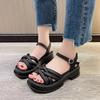 Fairy Style Roman Sandals Female Spring 2025 New Fashion Retro Versatile Small Platform Beach Shoes Tide