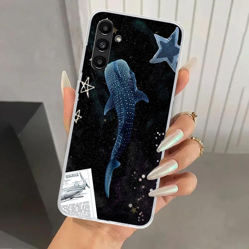 Чехол для телефона с китовой акулой для Samsung Galaxy A17 A16 A37 A26 A36 A57 A56 A15 A25 A35 A55 A14 A24 A34 A54 A13 A23 A33 A53 Gala