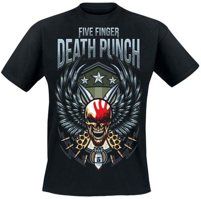 FIVE FINGER DEATH PUNCH CD ЛОГО ЧЕРЕП КРЫЛО ЩИТ Официальная РУБАШКА LRG новая