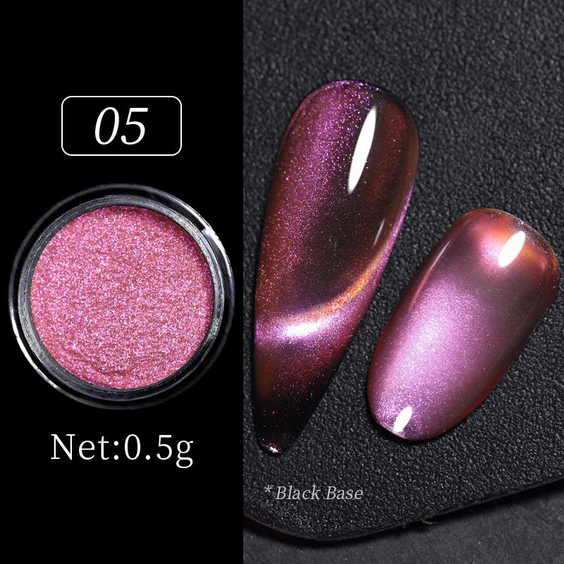 Nail Art Chameleon Cat Eye Powder, Magic Laser Polarized Chameleon Cat Eye Magnetic Powder, Сильный магнитный порошок