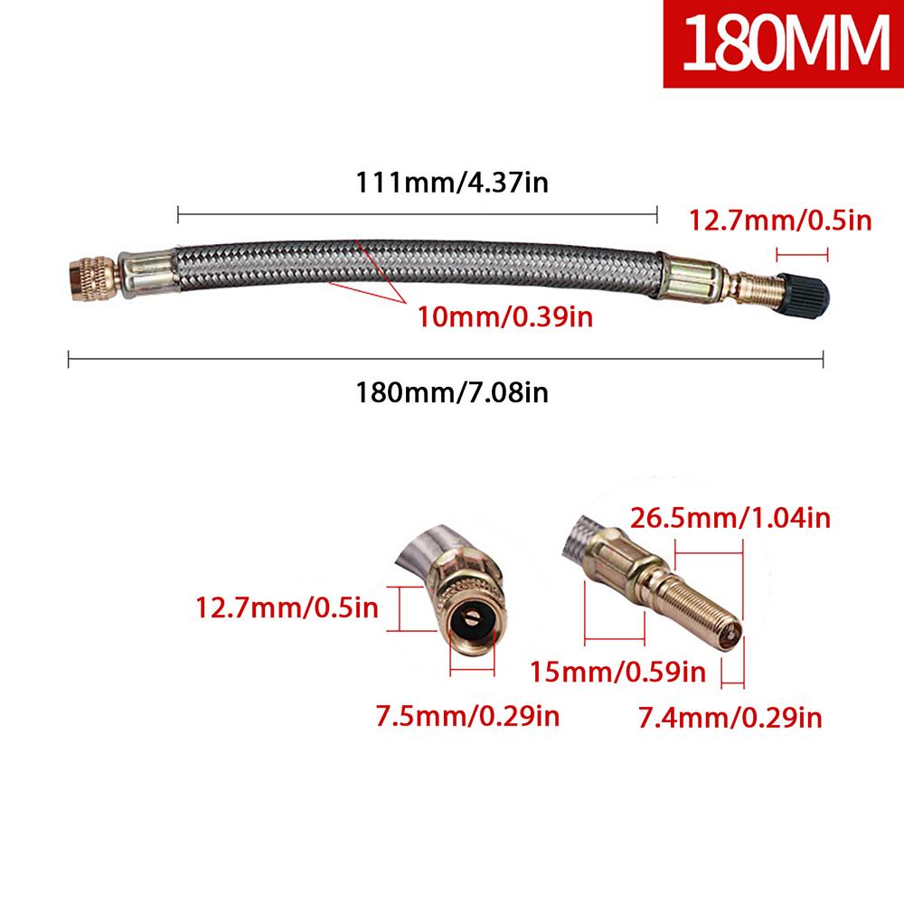 1 шт. Удлинитель вентиля грузовика Гибкий удлинитель вентиля шины автобуса Резиновый удлинитель штока вентиля шины Адаптер ниппеля шины Принадлежности для шин