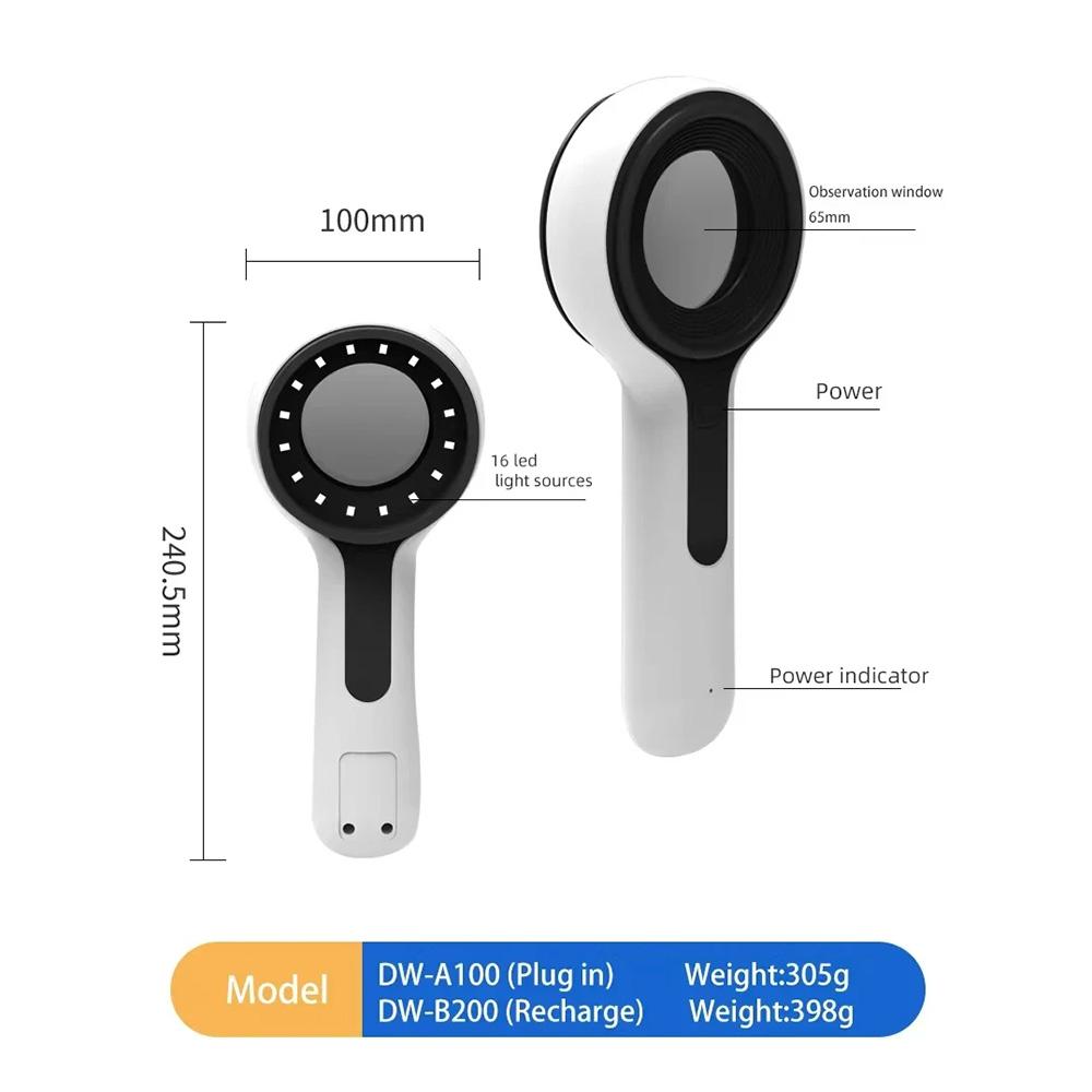 Лампа Вуда Ультрафиолетовый УФ Инструмент для Анализа Кожи Персональный Уход за Красотой Уход за Кожей Увеличительный Анализатор для Ежедневного Использования в Красоте