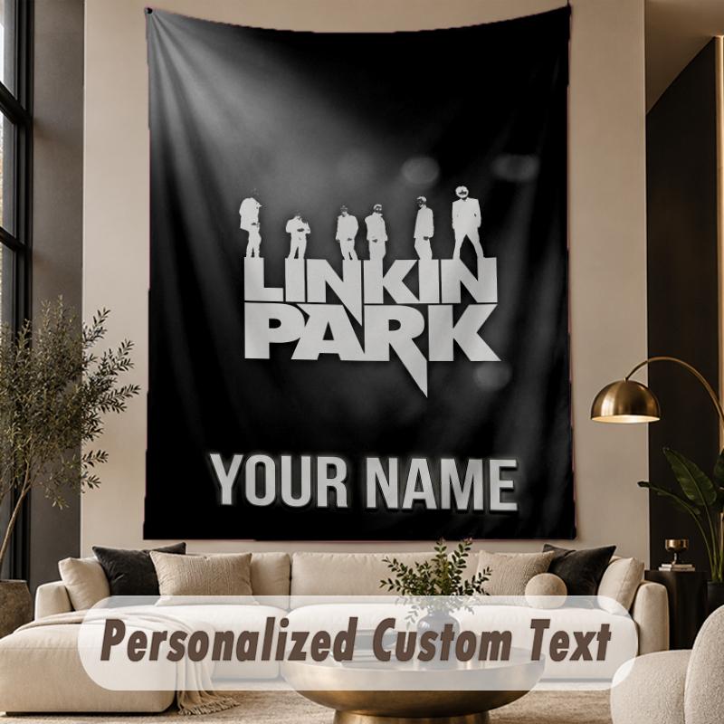 Custom Text Tapestry Linkin Park Print Wall Tapestry Indoor Living Room Wall Decor