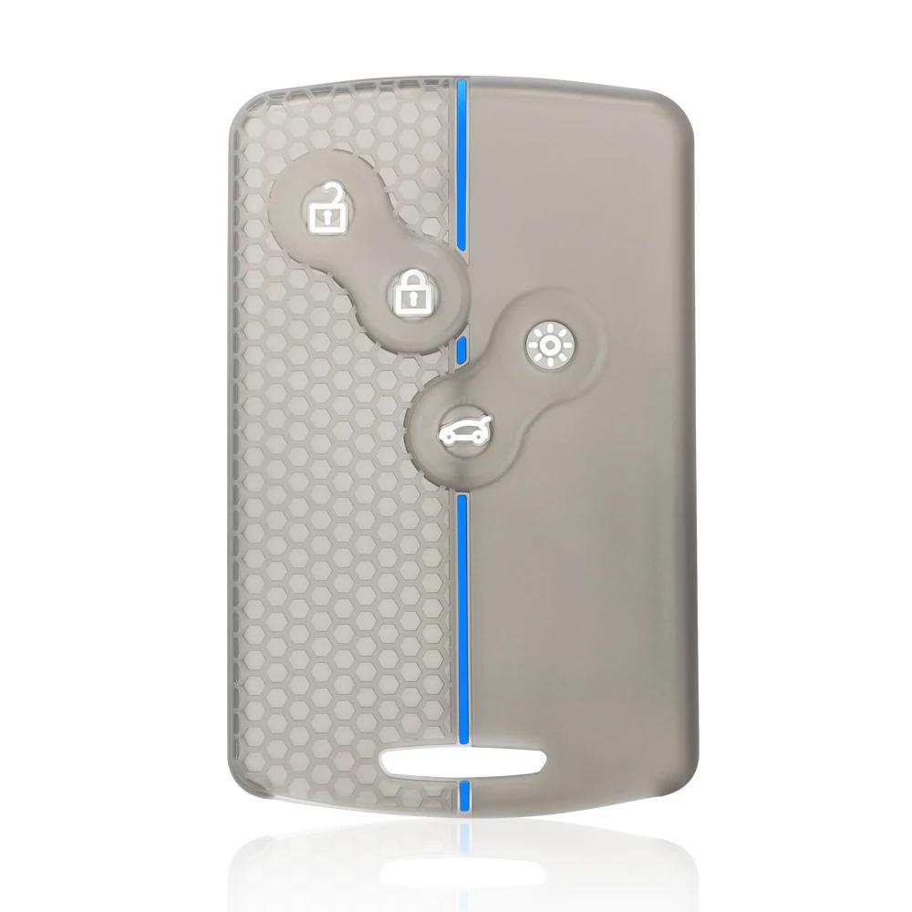 4 Button Silicone Car Key Cover Protect Skin Case For Renault Kadjar Captur Clio Megane 2 3 4 RS Koleos Logan Scenic Duster Card