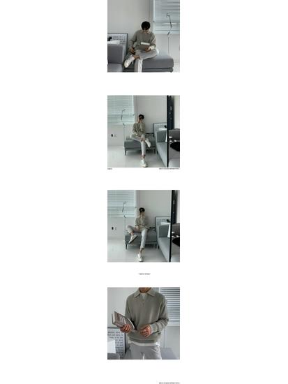 Men's Autumn/Winter Japanese-Style Half-Zip Lapel Sweater - High-End, Loose, Casual.