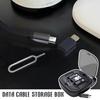 Multifunctional Data Cable Adapter Card Storage Box Suit Charging Digital IN Holder Retractable T7B1