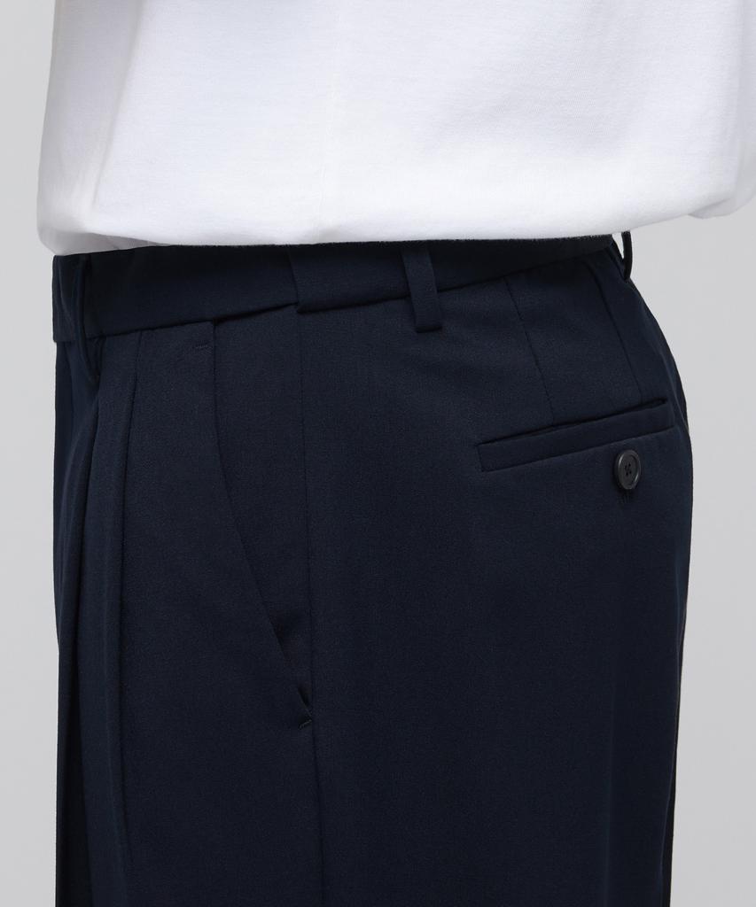 MUSINSA STANDARD Lightweight Real Wide Hidden Banding Slacks [Navy]