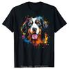 Funny Oversized T-shirt Watercolor Colorful Bernese Mountain Dog Mens Clothing Fitness T Shirt Streetwear Birthday Cotton Tshirt