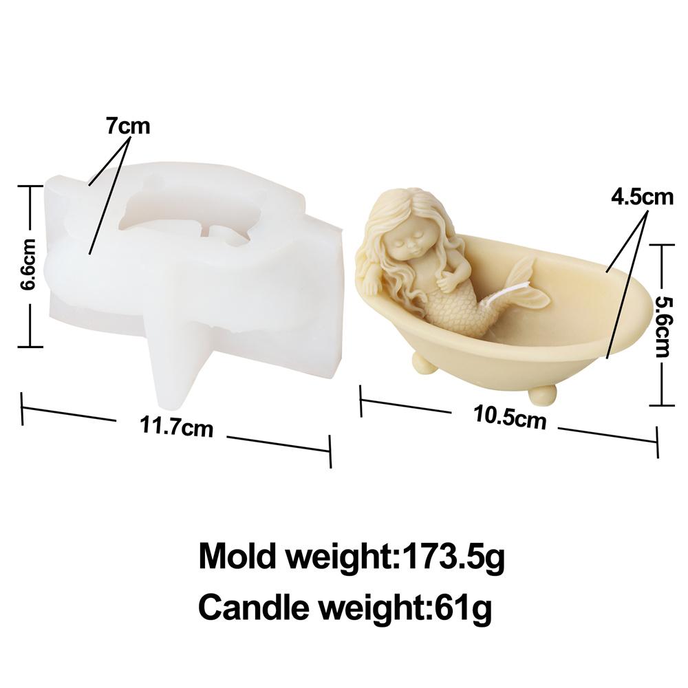 3D Свеча-Русалка Силиконовая Форма Сидящая Обнимающая Хвост Статуя Морской Эльф Инструмент DIY Морская Дочь Ароматический Гипс Морская Тема Поделка Декор