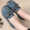 Fashion GKTINOO Ballet Retro Flats Comfortable Elegant Women's Shoes Genuine Leather Loafers Ladies Bowknot Woman Soft Blue Moccasins