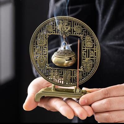 Курильница для благовоний в виде цветка лотоса, ретро, выдолбленная, цинковый сплав, подвесные курильницы для лотоса, благословение, держатель для настурции, домашний офис, декор