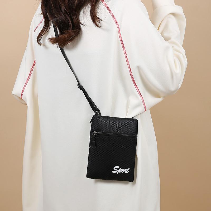 Fashion Multifuctional Square Shoulder Bag Zipper Sports Mobile Phone Pouch Casual Candy Color Coin Pouch Traveling