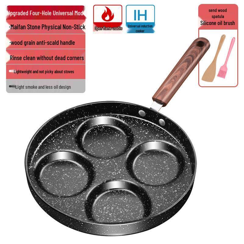 Сковорода Минай с антипригарным покрытием и несколькими отверстиями для яиц и бургеров