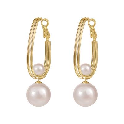 1 пара женских сережек Huggie Hollow Lightweight Faux Pearl Anti-Allerge, украшения для ушей, ювелирные изделия для выпускного вечера