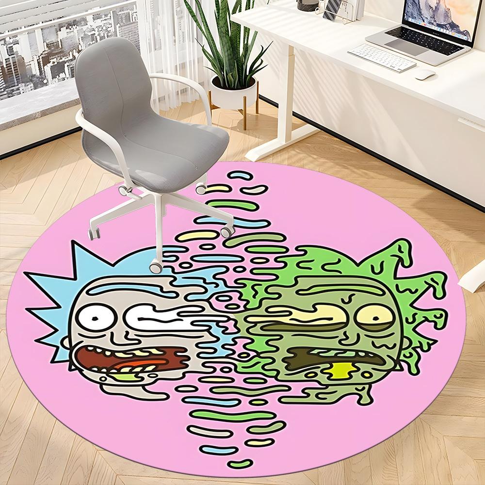 1PC Rick and Morty Office Round Rug, Non-slip, Soft and Durable Office Rug for Interior Decoration, Perfect for Office yy250915048