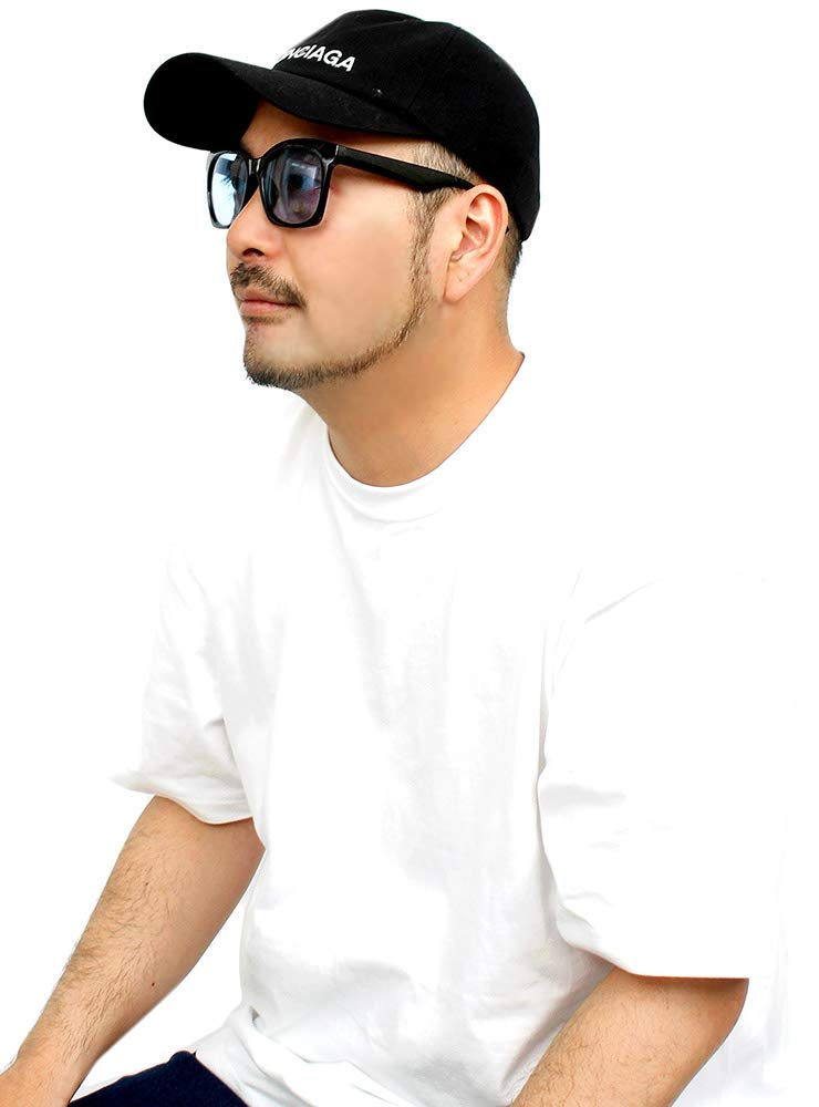 Солнцезащитные очки Веллингтон с большой оправой Защита от УФ-лучей Унисекс F Черный x Синий [Один цвет] Мужские (4)