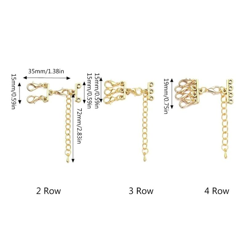 Стильные застежки для ожерелий с трубчатым замком, многослойные застежки для браслетов, многослойные застежки для ожерелий с трубчатым замком, разделительный сплав