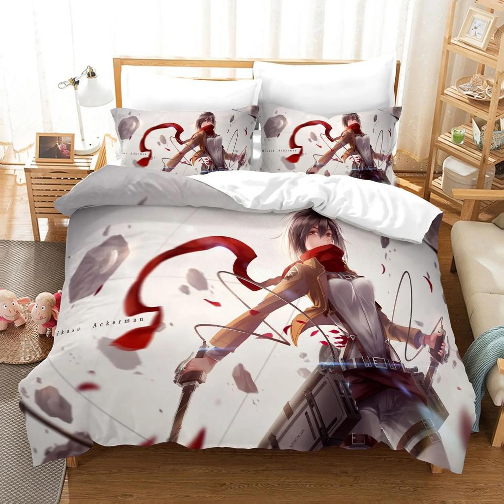 New Attack On Titan Bedding Set Single Twin Full Queen King Size Attack On Titan Bed Set Children Kid Bedroom Duvet Cover Sets