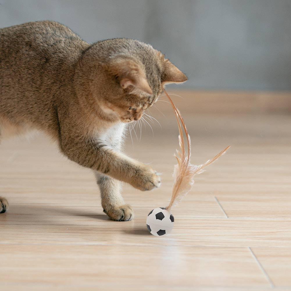 1/3 шт., прыгающий мяч для кошек, катящийся мяч для помещений, интерактивная игрушка для кошек и перьев, игра для собак, питомец Q6T4