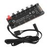 Разветвитель-хаб 2 в 1 5 портов 5 В 3-контактных ARGB 6 портов 12 В 4-контактных PWM 15-контактный SATA-разъем питания Хаб для вентиляторов охлаждения корпуса ЦП