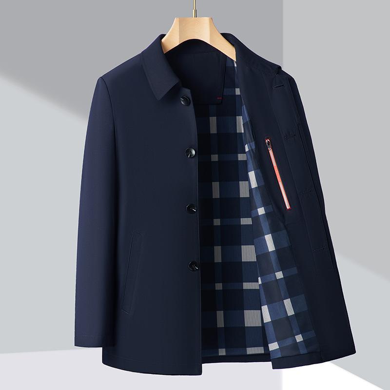 Spring and Autumn New Wool Men's Jackets for Middle-aged and Elderly Dads Spring and Autumn Business Casual Lapel Jackets