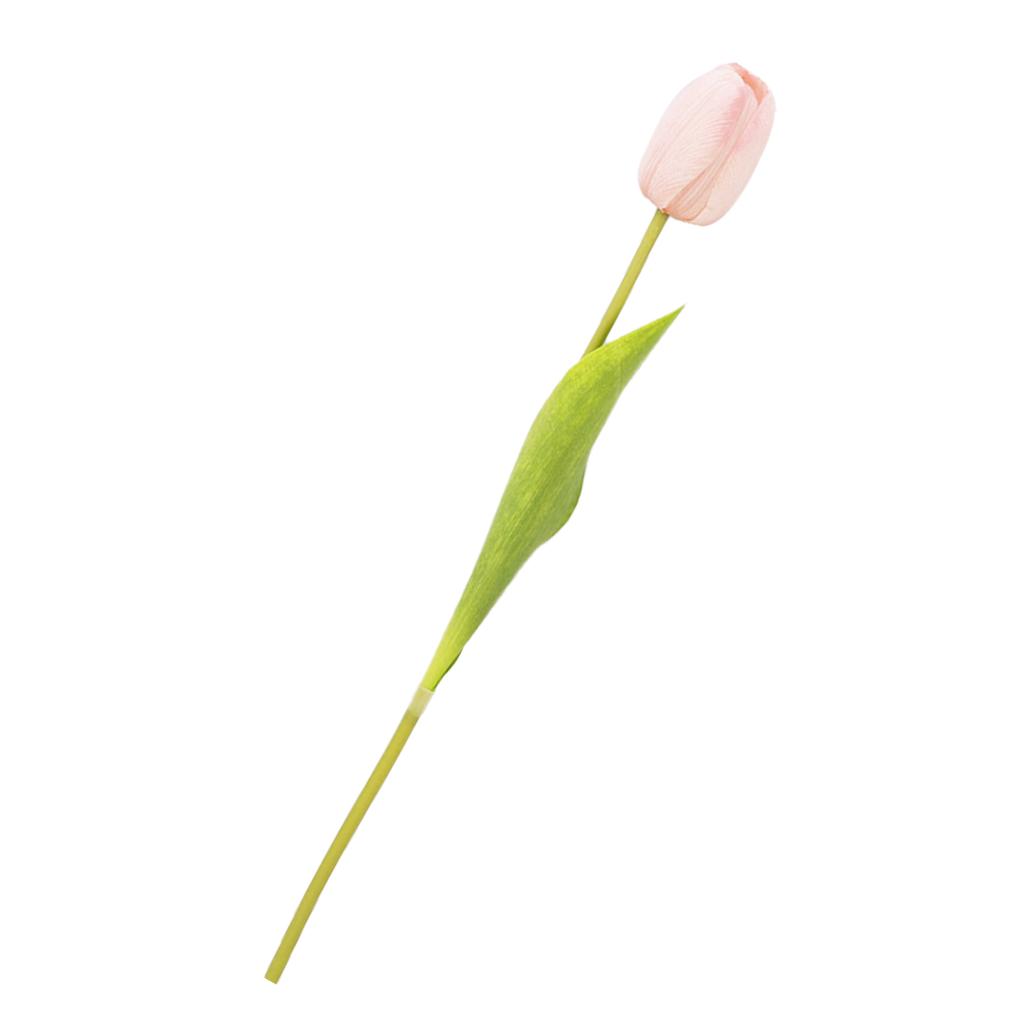 Artificial Tulip Flower Real Touch Fake Tulip for Home Kitchen Wedding Decoration Faux Floral Decor Light Pink