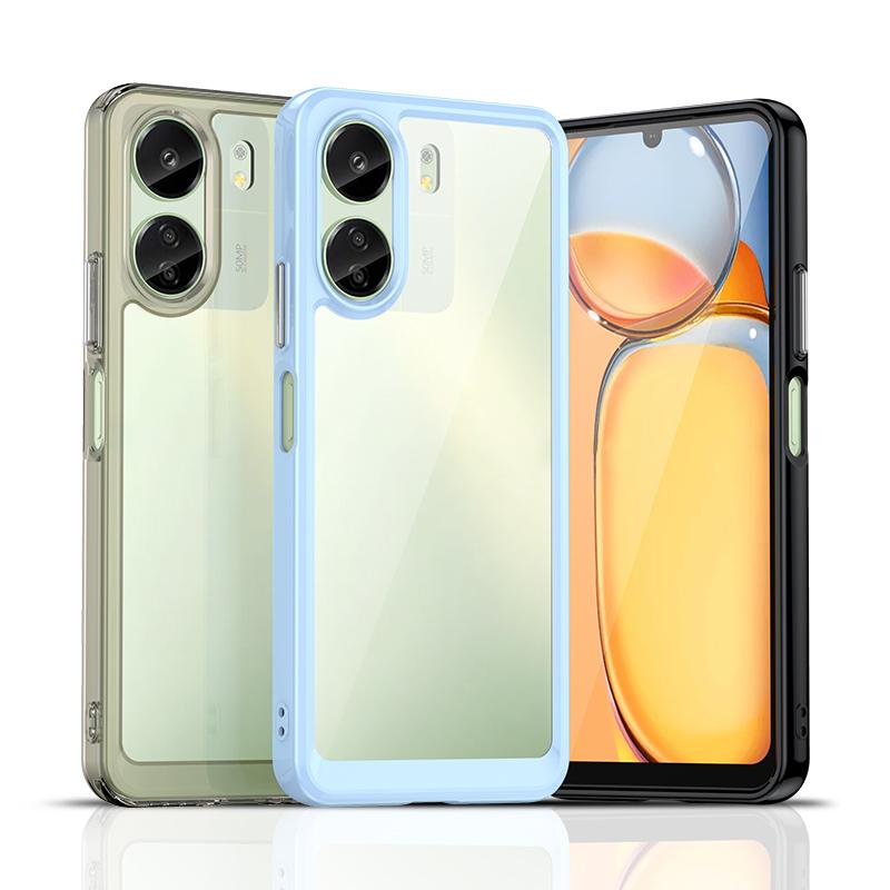 Цветной прозрачный чехол TPU для Xiaomi Redmi 13C 12C 12 5G Защитная рамка для Redmi 12 10 5G A1 A2 Plus Полная защита Прозрачный чехол