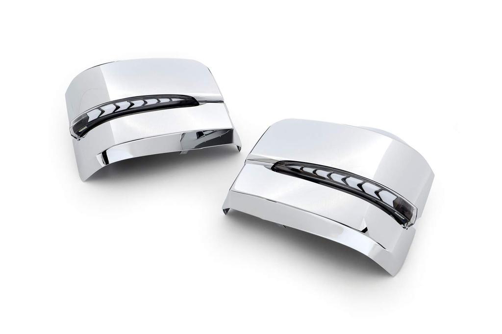 AVEST VerticalArrow Sequential Door Mirrors with LED Turn Signal Lenses for Toyota Hiace 200 Series Covers with Inner Bronze Gold and White LEDs (6th