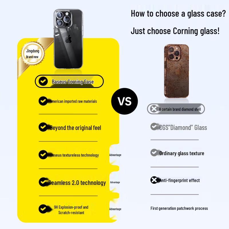 Baseus Чехол из стекла Corning для серии iPhone 16