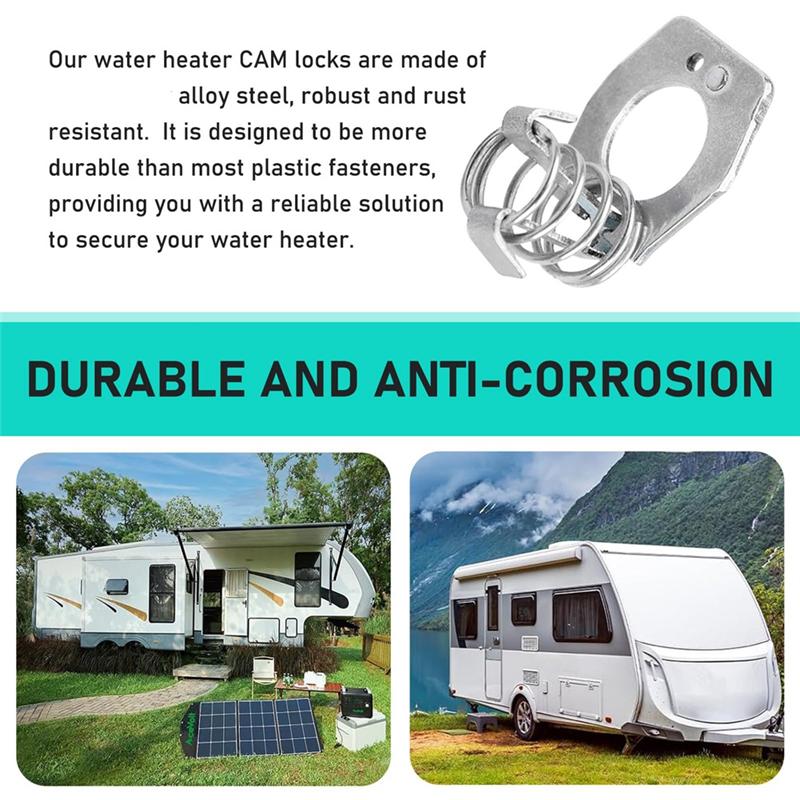 Water Heater Detachable Accessories, 2 PCS RV Water Heater Cam Lock, 1.5" Cover Latch Fastener Replacement
