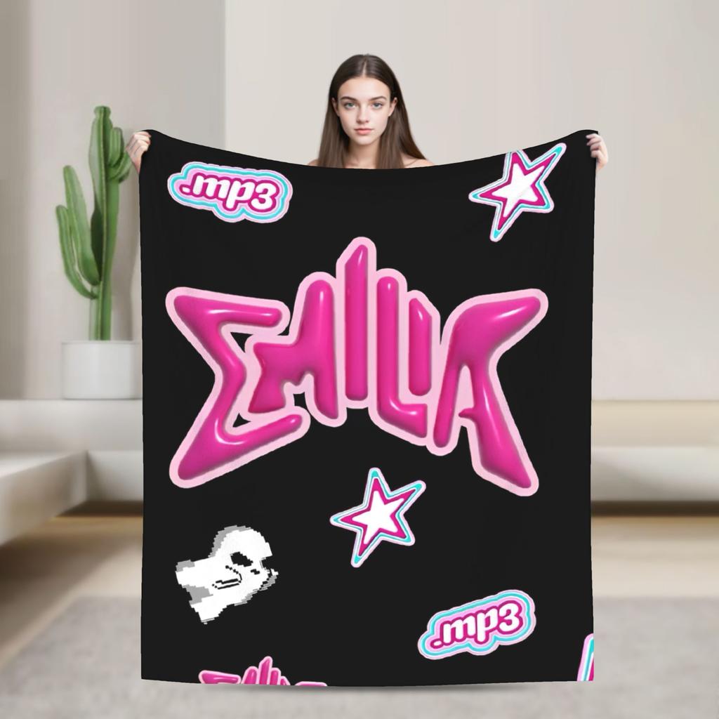 Singer Emilia Mernes MP3 Tour Super Warm Blanket Aesthetic Living Room Flannel Bedspread Sofa Bed Cover