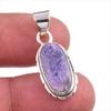 Подвеска из натурального камня чароит, ручная работа, из стерлингового серебра 925 пробы, 1,25 дюйма, y5O58