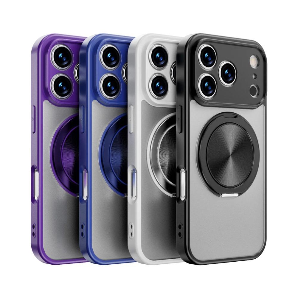 Модный Магнитный Вращающийся на 360° Чехол-Подставка Для IPhone 17 Air 16E 15 14 Plus 13 Pro Max Ударопрочный Матовый Чехол с Защитой Всего Объектива