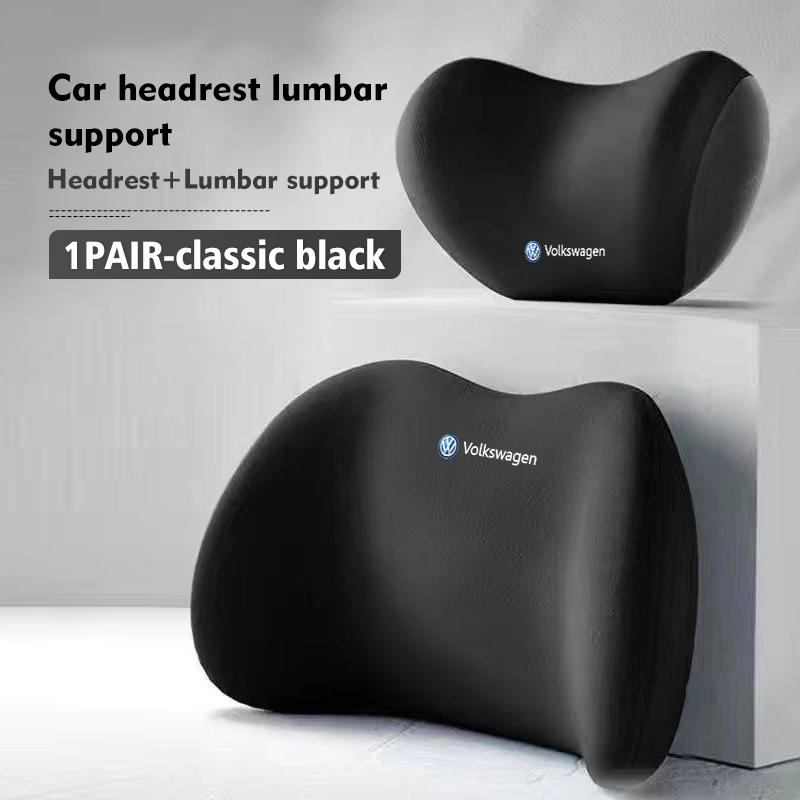 LEG1 For Volkswagen VW Car Neck Waist Pillow Breathable Fabric Memory Cotton Fatigue Relief Polo Jetta Sagitar Magotan Passat B5 B6