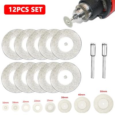 12 шт., мини-алмазный отрезной диск для роторных аксессуаров, шлифовальный круг, вращающийся диск для циркулярной пилы, абразивный инструмент Dremel, аксессуары