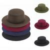 Hat Women's Woolen Top Hat Autumn and Winter Solid Color Versatile Retro Men's Style Winter Flat Top Felt Hat