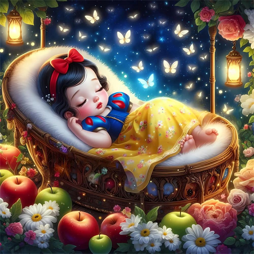 Disney Мультяшная 5D Алмазная Живопись Полная Алмазов DIY Алмазная Живопись, Наносимая Вручную Серия «Принцесса» Декоративный Набор для Живописи