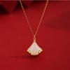 New S925 Sterling Silver Natural Hetian Jade Small Skirt Necklace Women's Mother's Day Senior Clavicle Chain