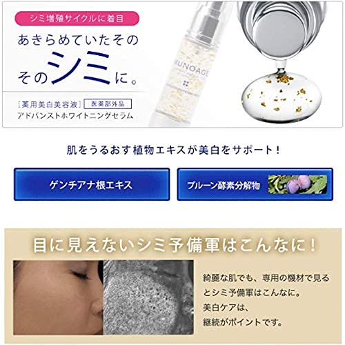 MUNOAGE Лечебный отбеливающий лосьон Лечебная отбеливающая сыворотка Осветляющий уход 2 продукта Содержит мгновенный витамин С и отбеливающий активный Тон Дает вам