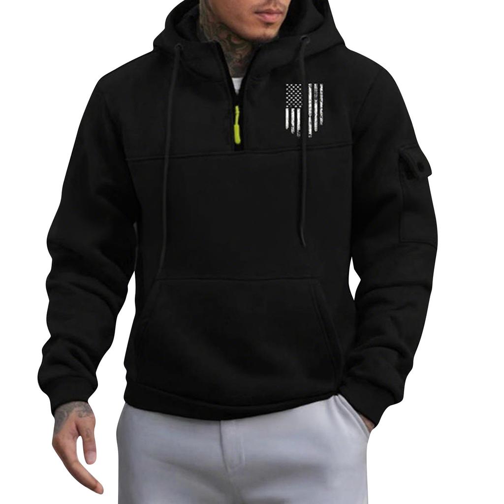 Мужская толстовка с капюшоном с принтом, кардиган на молнии с карманом на рукаве, мужская спортивная повседневная толстовка большого размера