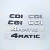 Буквы-эмблема для Mercedes Benz CDI CGI TDI 4Matic, Стайлинг автомобиля, табличка с логотипом багажника, наклейка с логотипом, плоские шрифты, серебристый, глянцевый, черный