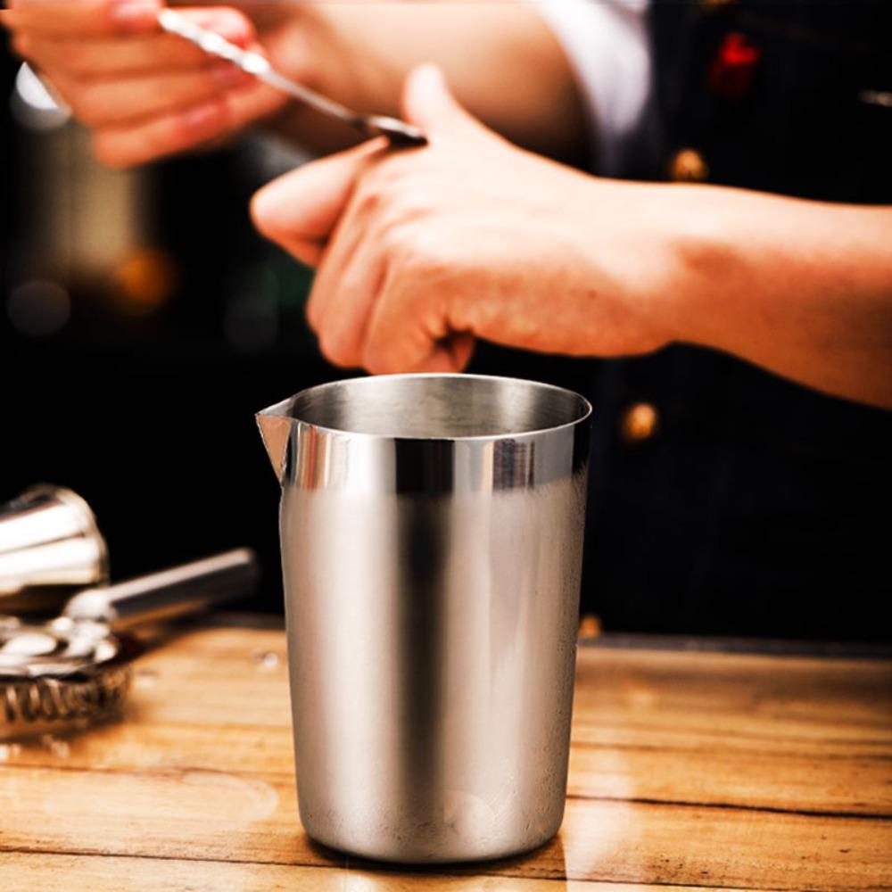 Stainless Steel Cocktail Mixing Cup with Diversion Opening Wine Stirring Cup Stirring Tin Party