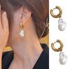 1 Pair Circle Earrings Imitation Pearl Pendant Exquisite Clothes Accessories Elegant Drop