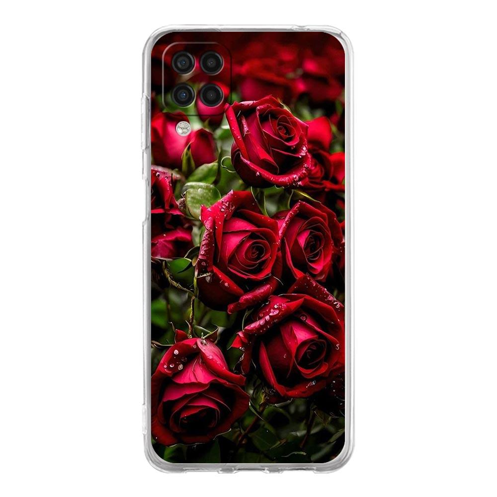 Красивый Чехол для Телефона с Красными Розами Для Samsung A13 A33 A73 A53 A23 A51 A71 A21S A12 A31 A41 A05s A03S A15 A25 A32 5G