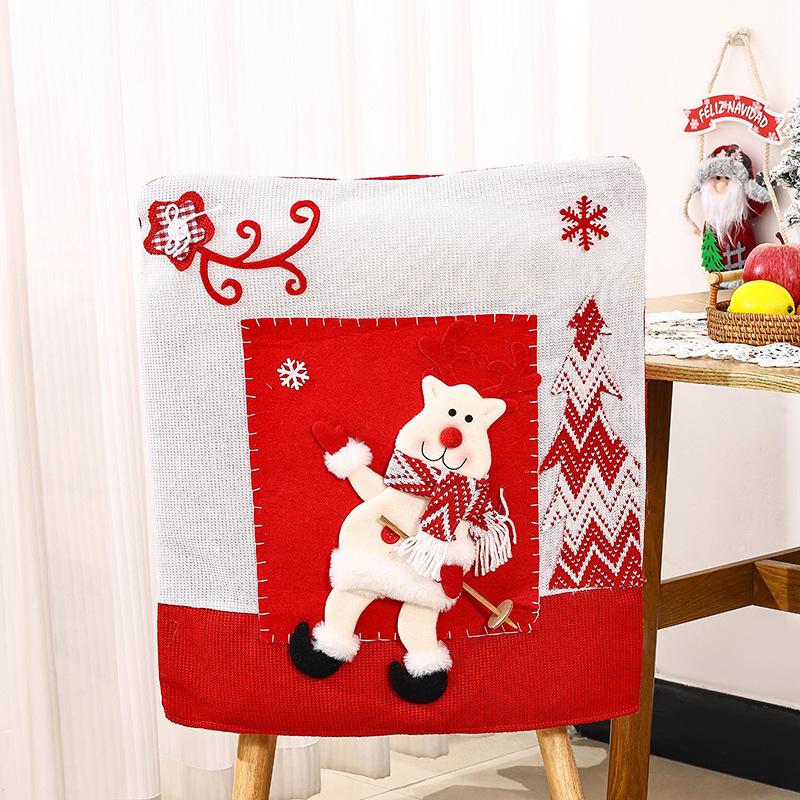 New Christmas decorations cartoon three-dimensional dancing Santa Claus chair cover snowman elk chair cover