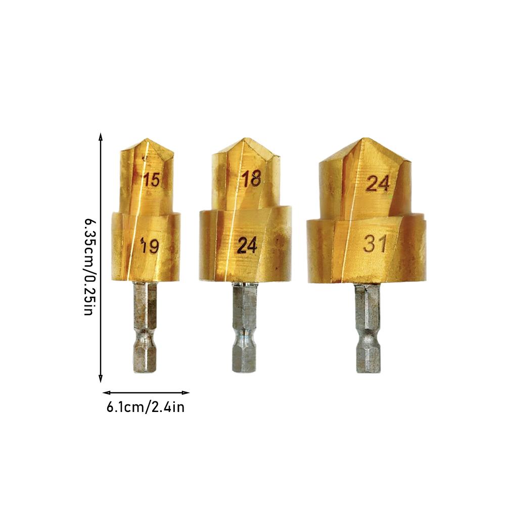 3 шт. Ppr Подъемное Ступенчатое Сверло Замена Практичное Многоцелевое Подшипниковая Сталь Профессиональное 20/25/32 мм Шестигранный Хвостовик